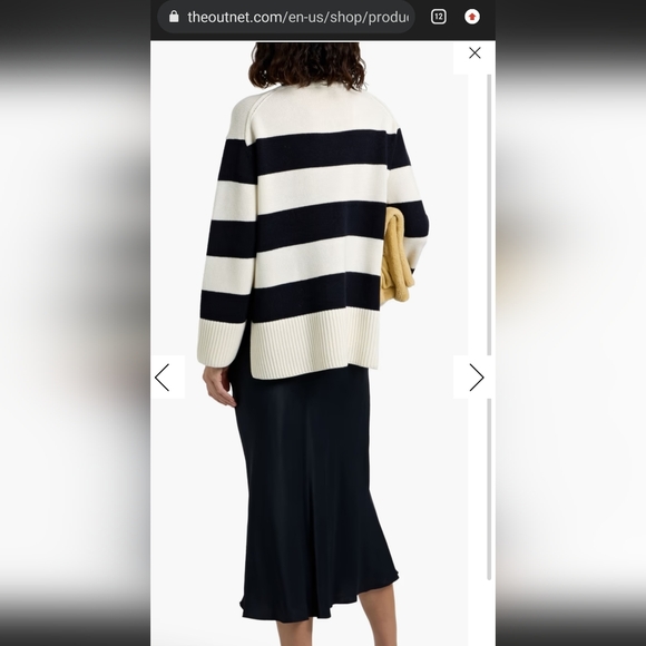 NWOT VINCE WOMENS OVERSIZED STRIPED ROLL NECK SWEATER - Picture 2 of 9